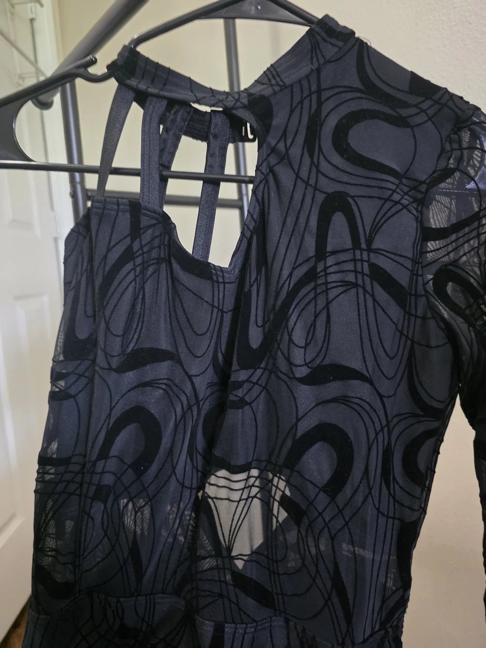 Weissman Black Sheer Patterned Dance Costume
